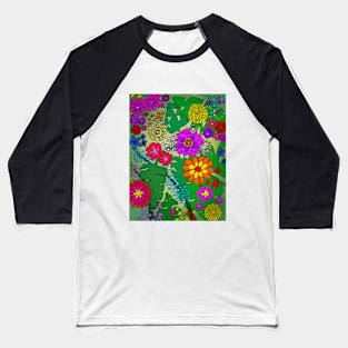 Folk Floral Spray Baseball T-Shirt